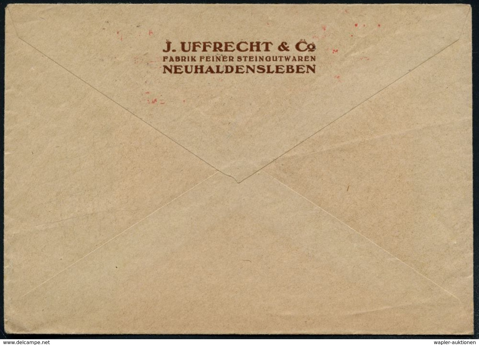 TON / STEINGUT / KACHELOFEN : NEUHALDENSLEBEN/ ***/ J.UFFRECHT & Co.. 1930 (17.3.) Seltener AFS-Typ "Komusina" (Blumenva - Porzellan