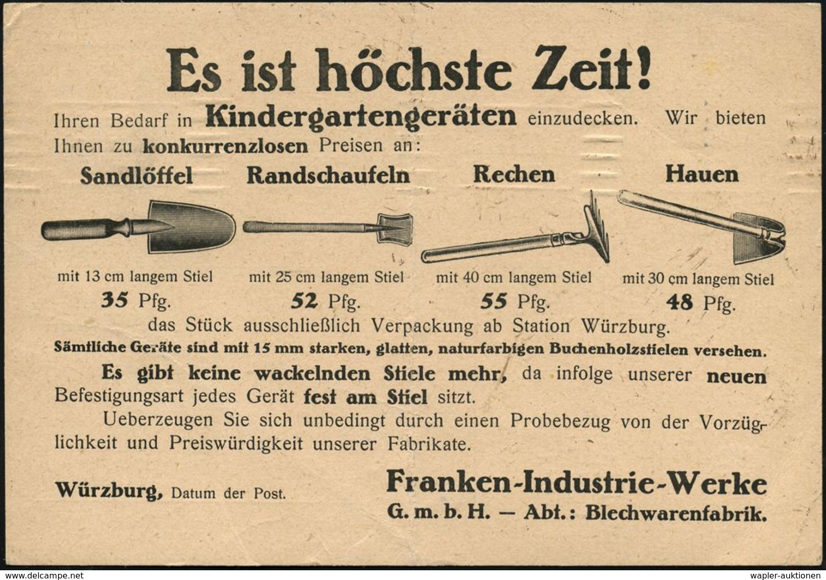 KIND / KLEINKIND / KINDHEIT / JUGEND : WÜRZBURG/ *2*/ Nimm Ein/ Postscheck-/ Konto! 1921 (31.3.) BdMWSt Auf Reklame-Kt.: - Autres & Non Classés