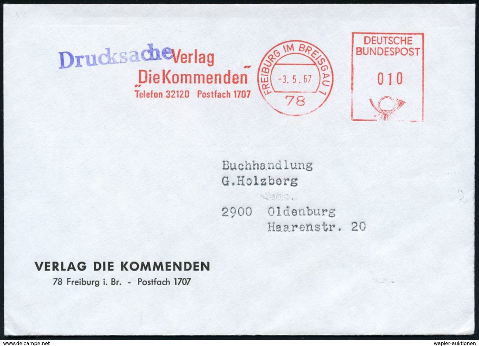 PÄDAGOGIK / PÄDAGOGEN : 78 FREIBURG IM BREISGAU 1/ Verlag/ "Die Kommenden".. 1967 (3.5.) Seltener AFS = Verlag Für Anthr - Sonstige & Ohne Zuordnung