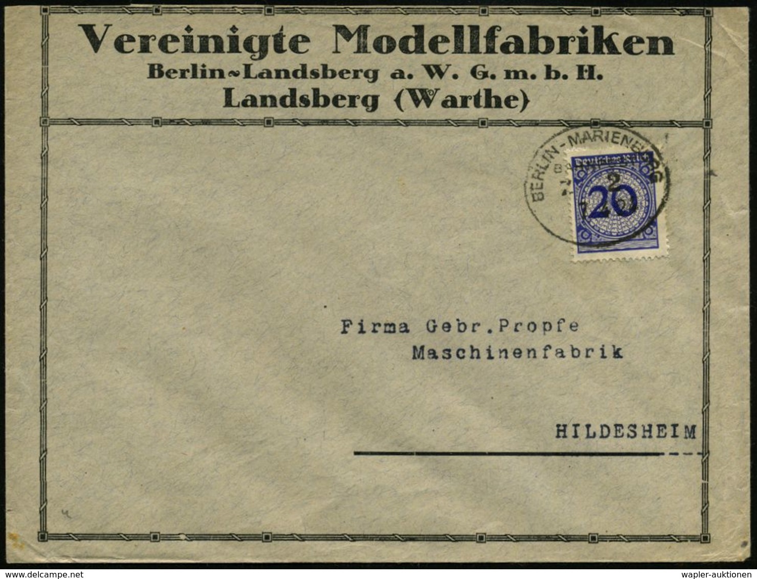 MODELLBAU / MODELLBAHN / FIGUREN : Landsberg (Warthe) 1924 (7.4.) Bahn-Oval: BERLIN - MARIENBURG/BAHNPOST/Z.2 Auf Vordru - Non Classés