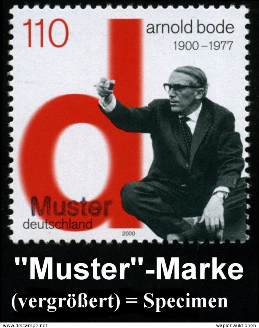 KUNST-AUSSTELLUNGEN & MESSEN : B.R.D. 2000 (Nov.) 110 Pf. "100. Geburtstag Arnold Bode" =  "documenta"-Gründer (Kassel)  - Altri & Non Classificati