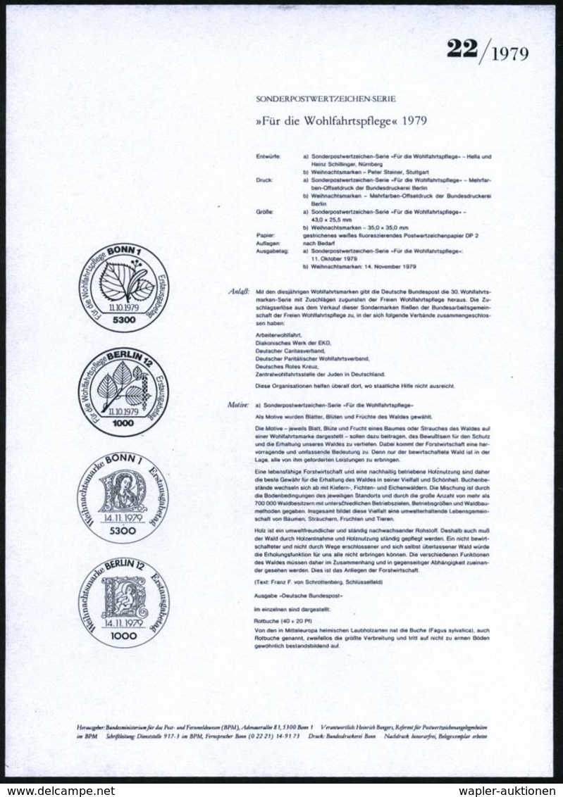 KÜNSTLER & MALER IN DEUTSCHLAND : BERLIN 1979 (Nov.) 40 + 20 Pf. Weihnachten (Geburt Christi) Mit Amtl. Handstempel  "M  - Sonstige & Ohne Zuordnung