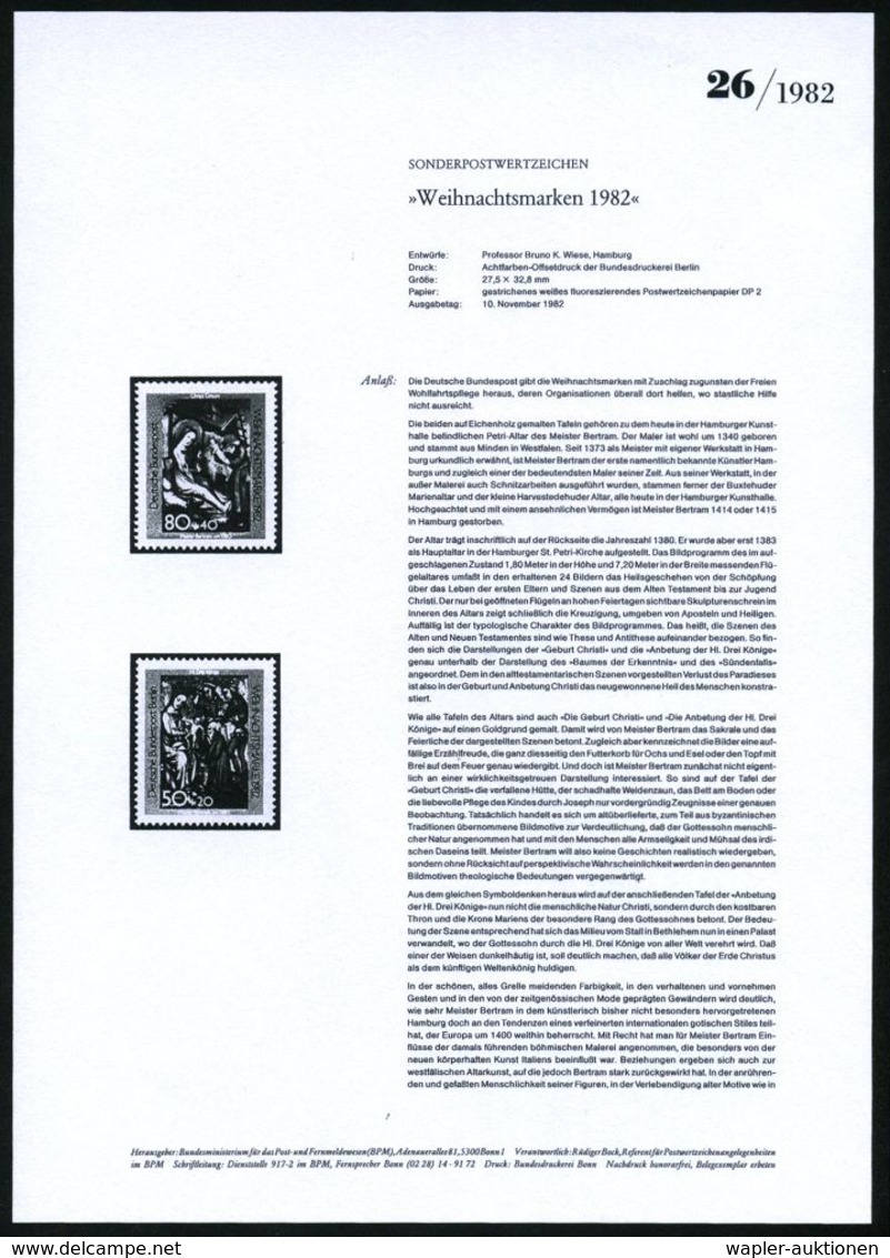 KÜNSTLER & MALER IN DEUTSCHLAND : BERLIN 1982 (Nov.) 50 + 20 Pf. Weihnachten (Petri-Altarbild, Meister Bertram V. Minden - Sonstige & Ohne Zuordnung
