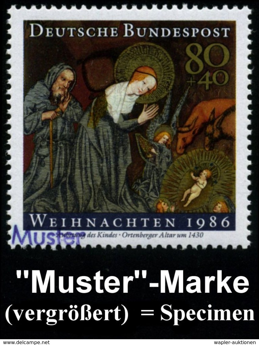 KÜNSTLER & MALER IN DEUTSCHLAND : B.R.D. 1986 (Nov.) 80 + 40 Pf. Weihnachten = Anbetung Christi (Ortenberger Flügel-Alta - Autres & Non Classés