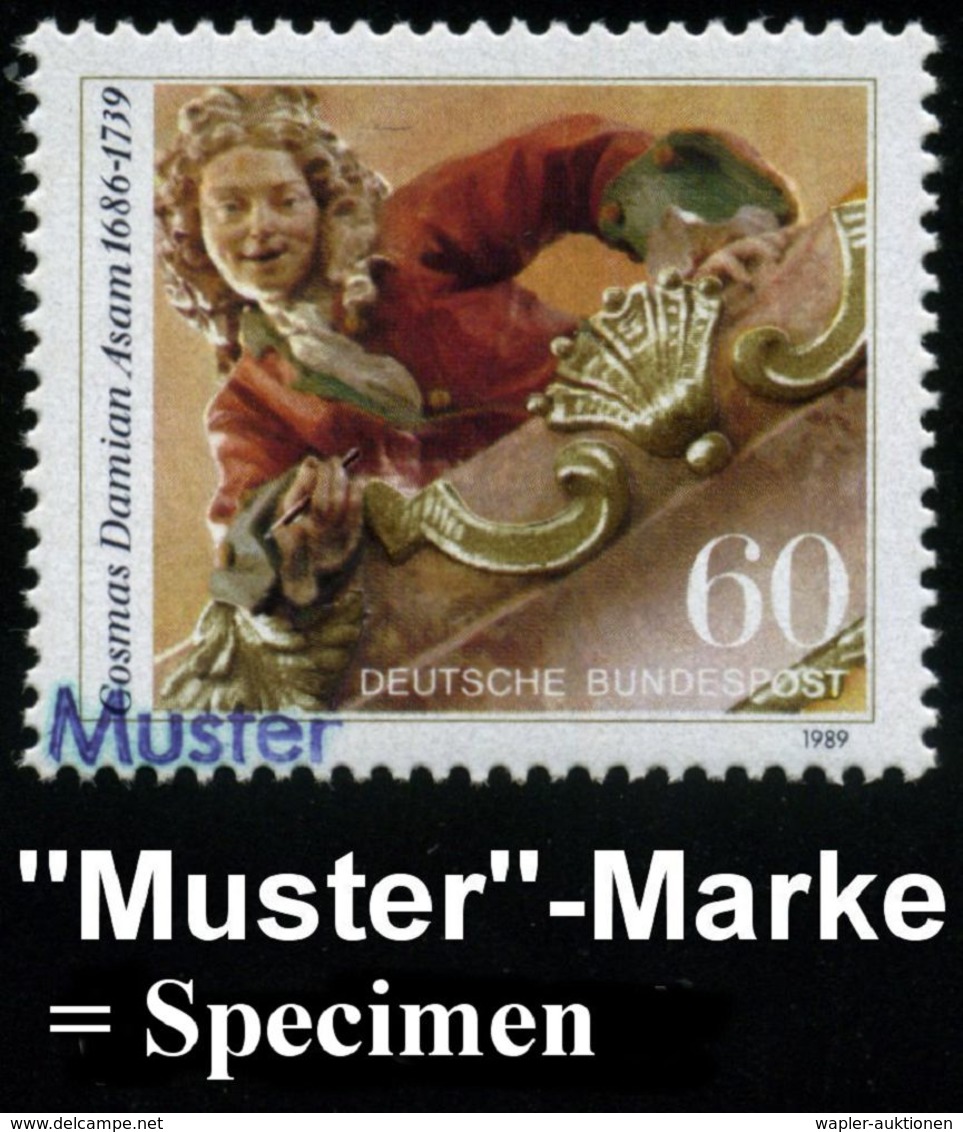 KÜNSTLER & MALER IN DEUTSCHLAND : B.R.D. 1989 (Mai) 60 Pf. "250. Todestag Cosmas Damian Asam" (Fresko Kloster Weltenburg - Sonstige & Ohne Zuordnung