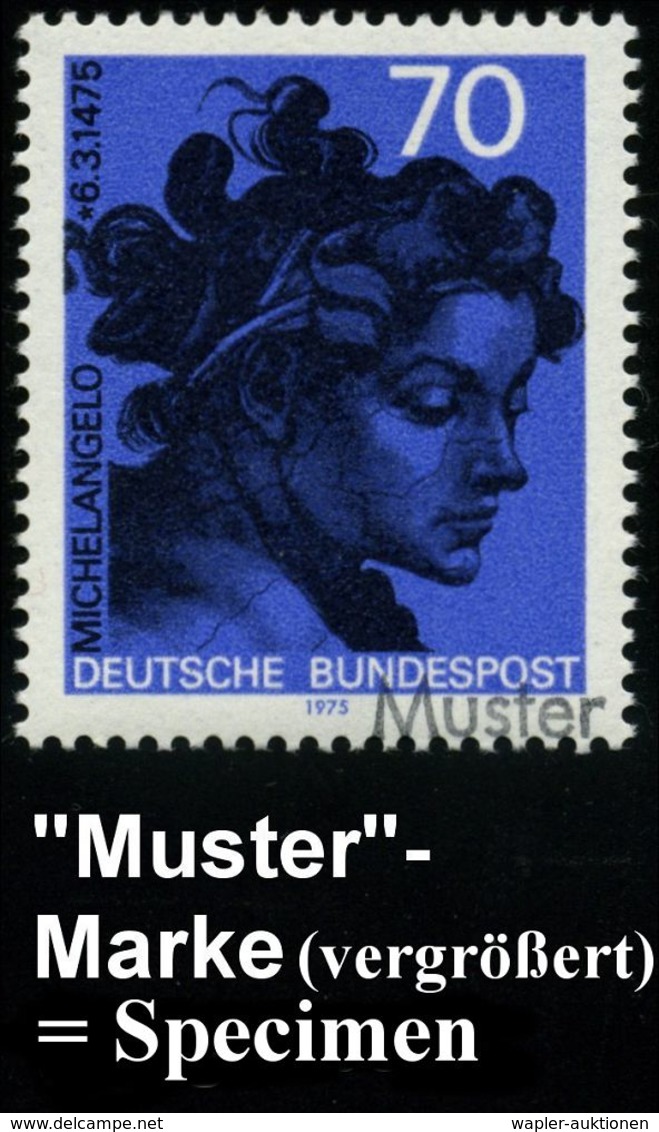 AUSLÄNDISCHE KÜNSTLER & MALER : B.R.D. 1975 (Febr.) 70 Pf. "500. Geburtstag Michelangelo Buonarotti" (Ausschnitt Sixtin. - Other & Unclassified
