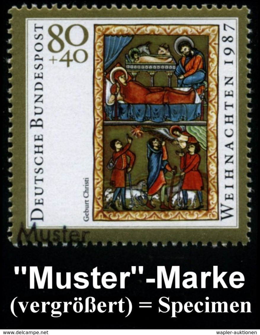 AUSLÄNDISCHE KÜNSTLER & MALER : B.R.D. 1987 (Nov.) 80 + 40 Pf. Weihnachten = Buchmalerei Aus Engl. Psalter ("Geburt Chri - Altri & Non Classificati