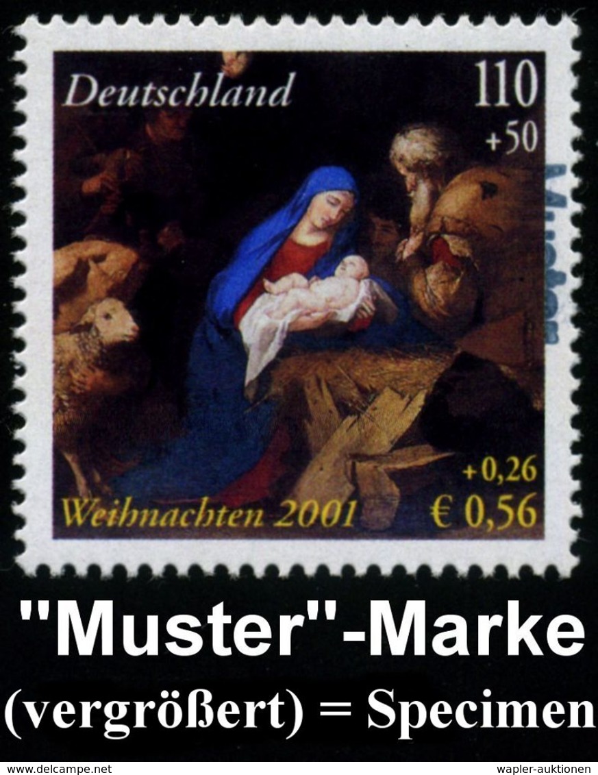 AUSLÄNDISCHE KÜNSTLER & MALER : B.R.D. /  SPANIEN 2001 (Nov.) Weihnachten, Kompl. Satz = 100 + 50 Pf. Gemälde V. A. Rold - Autres & Non Classés