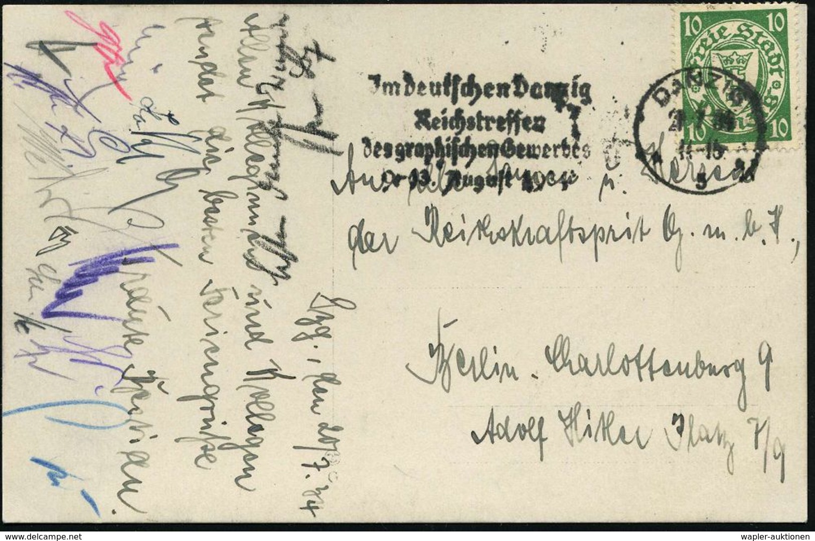 GRAFIK / ZEICHENKUNST / KUNSTDRUCKTECHNIKEN : DANZIG 1934 (21.7.) Seltener MWSt.: DANZIG/*5*/Jm Deutschen Danzig/Reichst - Other & Unclassified