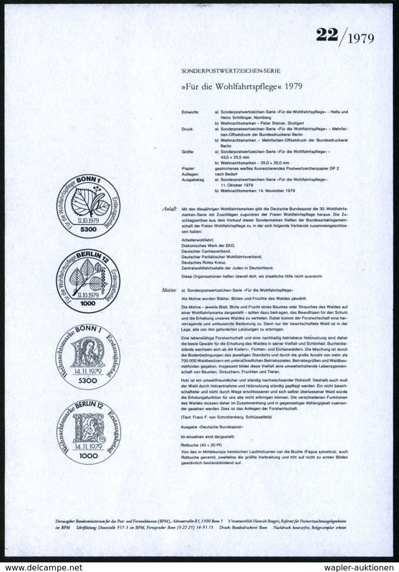 GRAFIK / ZEICHENKUNST / KUNSTDRUCKTECHNIKEN : B.R.D 1979 (Nov.) 60 + 30 Pf. Weihnachten = Buchminiatur Christi Geburt Au - Autres & Non Classés