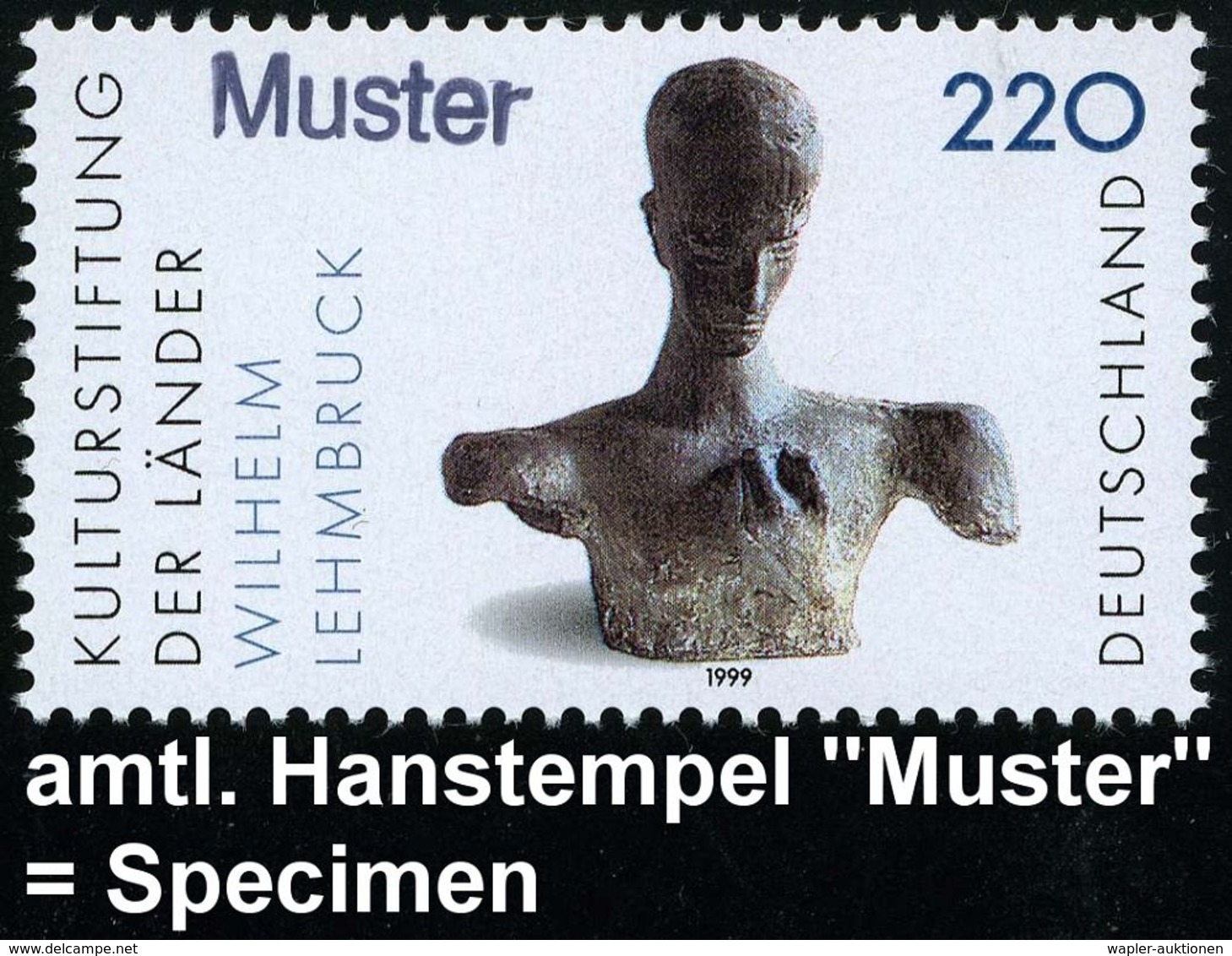 BILDHAUER / SKULPTUR & PLASTIK : B.R.D. 1999 "Kulturstiftung Der Länder" 110 Pf. Ernst Barlach "Lachende Alte" U. 220 Pf - Skulpturen