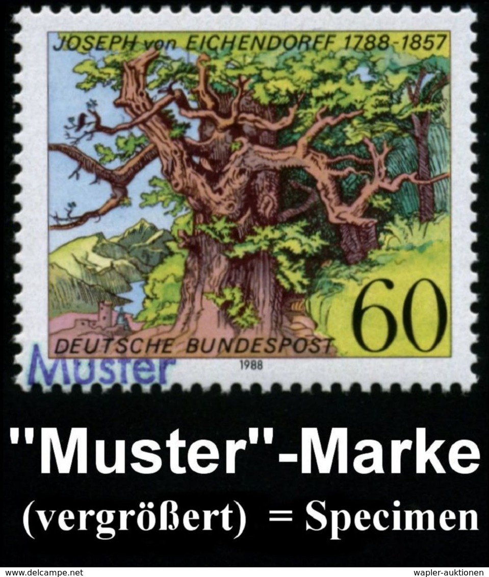 DEUTSCHSPRACHIGE DICHTER & LITERATUR : B.R.D. 1988 (Febr.) 60 Pf. "200. Geburtstag Josef V. Eichendorff" Mit Amtl. Hands - Schriftsteller