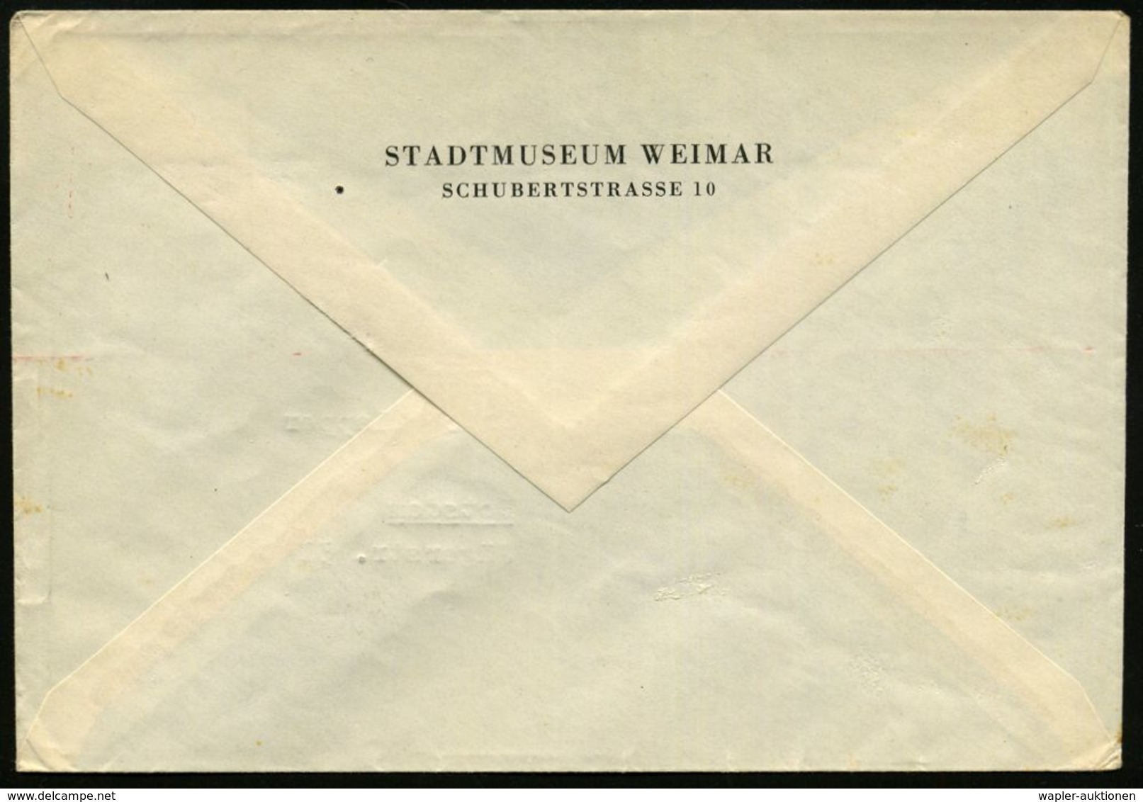 JOHANN WOLFGANG VON GOETHE (1749 - 1832) : (15) WEIMAR 1/ "Besucht/ Die Goethe-Stadt/ Weimar" 1954 (9.8.) AFS Mit PLGZ , - Ecrivains