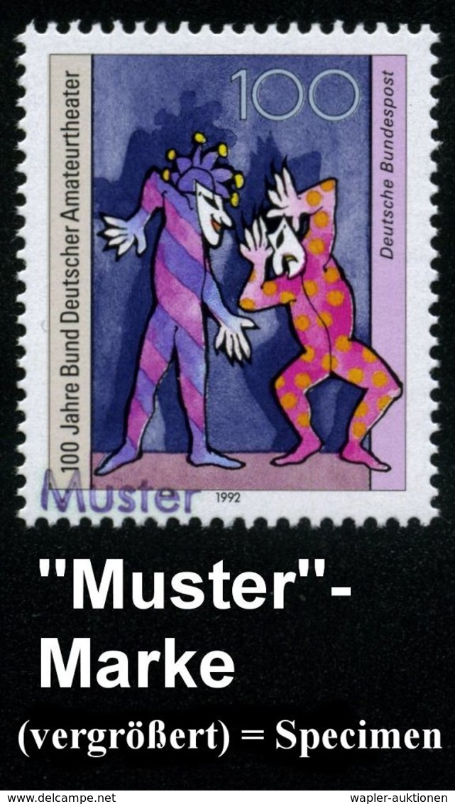 BÜHNE / THEATER / THEATER-FESTIVALS : B.R.D. 1992 (Aug.) 100 Pf. "100 Jahre Bund Deutscher Amateurtheater" Mit Amtl. Han - Théâtre