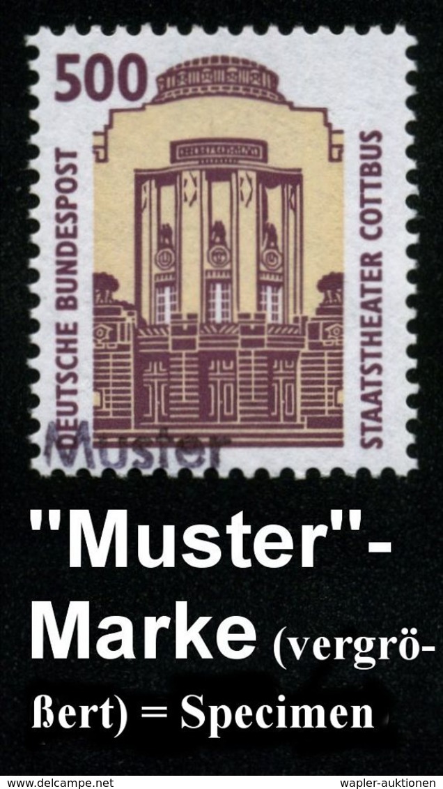BÜHNE / THEATER / THEATER-FESTIVALS : B.R.D. 1993 (Juni) 500 Pf. Staatstheater Cottbus (Jugendstil) Mit Amtl. Handstempe - Theater