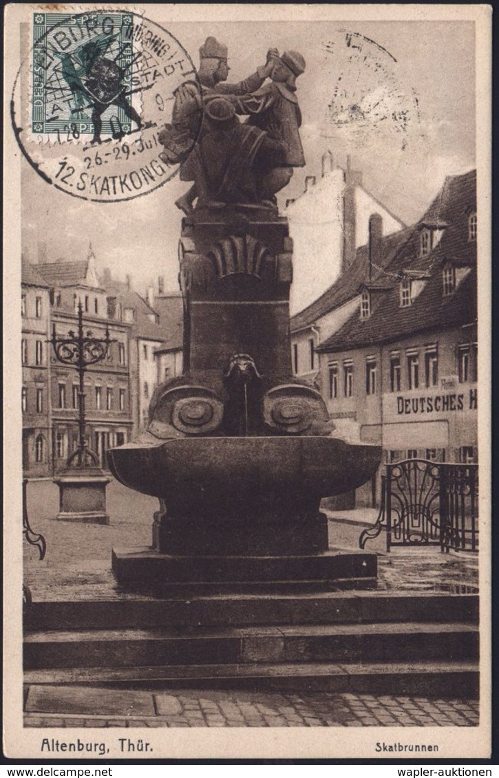 SPIELKARTEN / KARTENSPIELE : ALTENBURG (THÜRING)/ SKAT-STADT../ 12.SKATKONGRESS 1928 (27.7.) HWSt (Eichel-Bube, Spielkar - Ohne Zuordnung