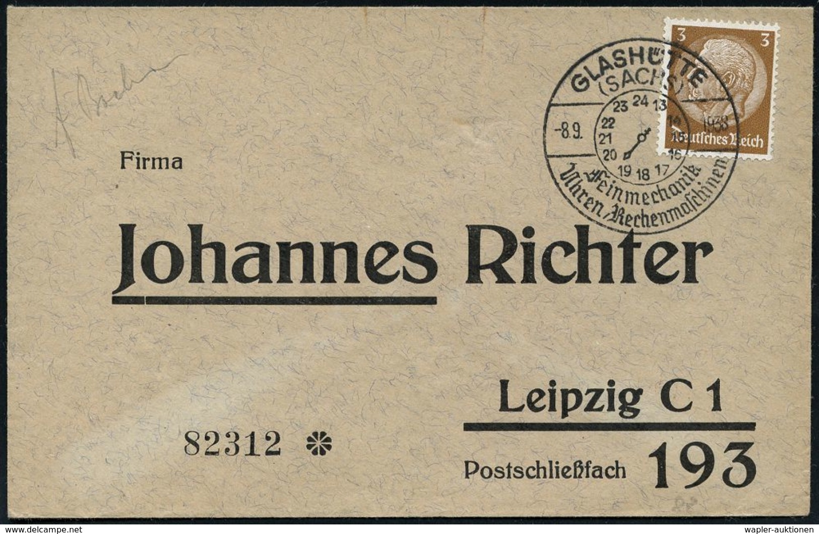 RECHENMASCHINE / EDV / COMPUTER : GLASHÜTTE/ (SACHS)/ Feinmechanik/ Uhren,Rechenmaschinen 1938 (1.7.) HWSt In  F R A K T - Informatica