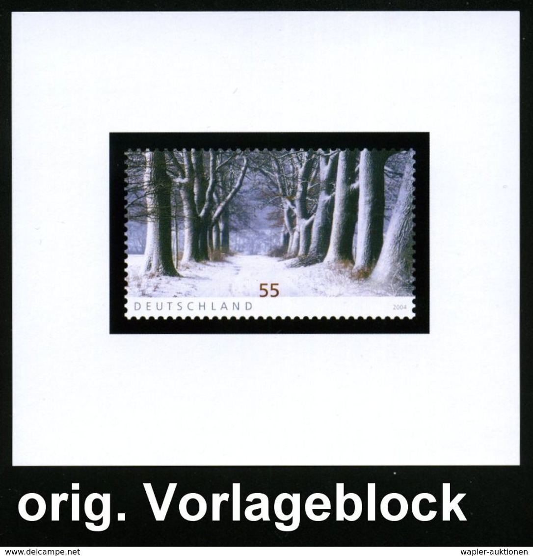 METEOROLOGIE / KLIMA / WETTER : B.R.D. 2004 (Nov.) 55 C. "Winterstimmung" (Eichenallee)  U N G E Z.  Vorlageblock Bundes - Climat & Météorologie