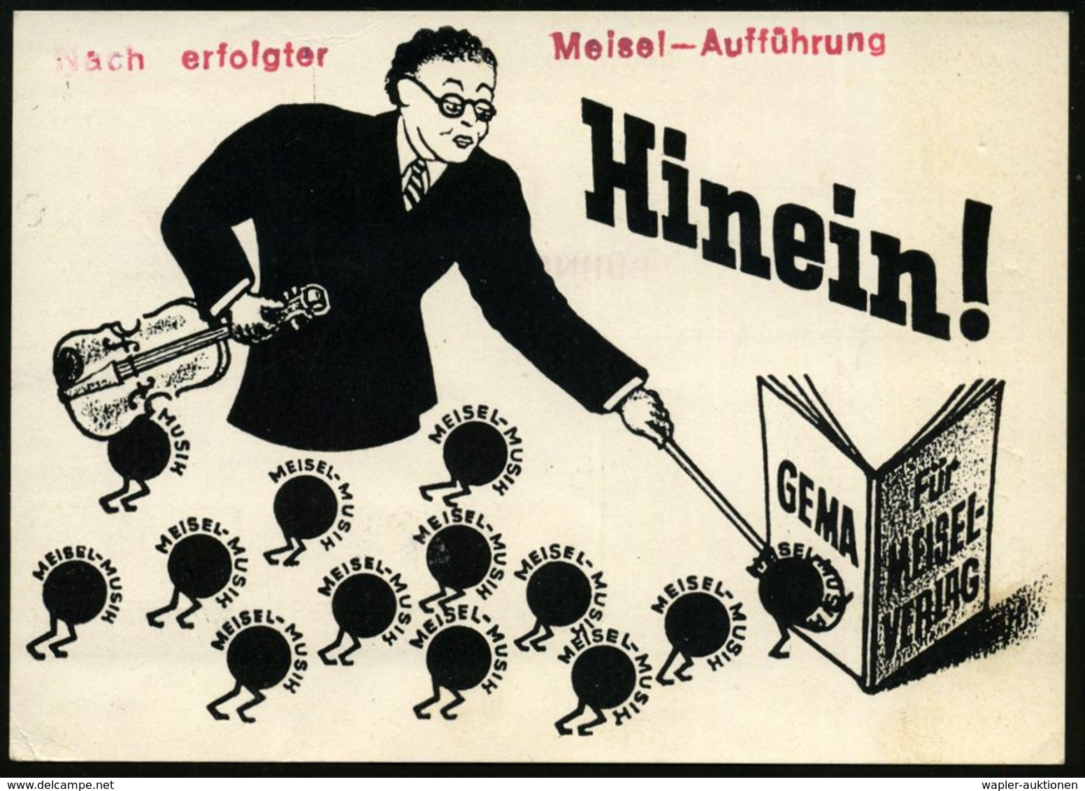 MUSIK-VERLAGE : (1) BERLIN-WILMERSDORF1/ MEISEL/ VERLAGE/ BÜHNE-MUSIK-FILM 1953 (26.10.) AFS (Logo: Hochhäuser, Schall-w - Music