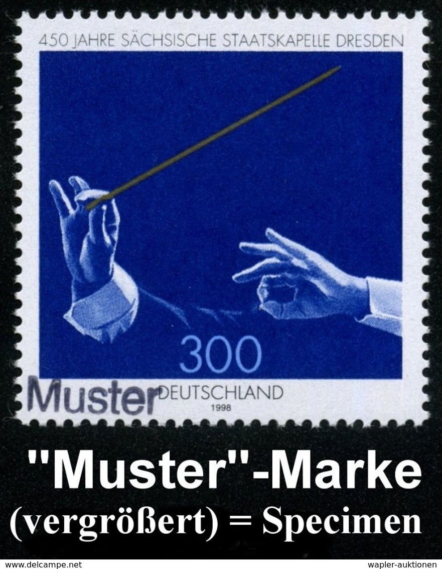 KLASSISCHE MUSIK /KONZERT / OPER : B.R.D. 1998 (Nov.) 300 Pf. "450 Jahre Sächs. Staatskapelle Dresden" = Dirigentenhände - Musique