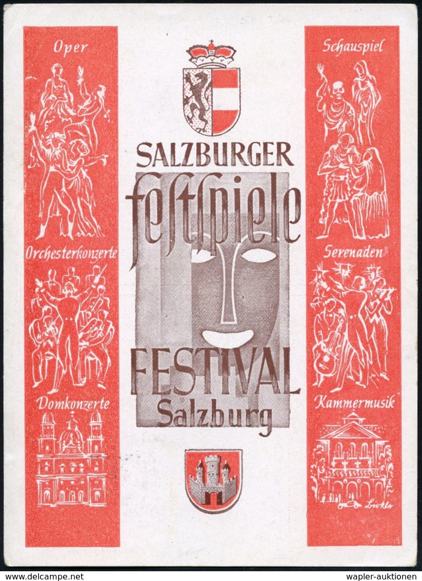 KLASSISCHE MUSIK-FESTIVALS & FESTWOCHEN : ÖSTERREICH 1947 (21.8.) SSt: SALZBURG 1/SALZBURGER FESTSPIELE (= Festung Hohen - Musik