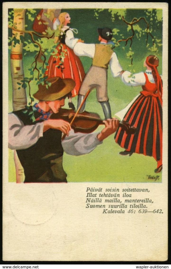 TANZ / TANZSPORT / BALLETT : FINNLAND 1935 (27.4.) 1,25 Mk. + 1,50 Mk. BiP Tuberkulose-Fond "Goldene Ähre": Trachten-Tän - Danza