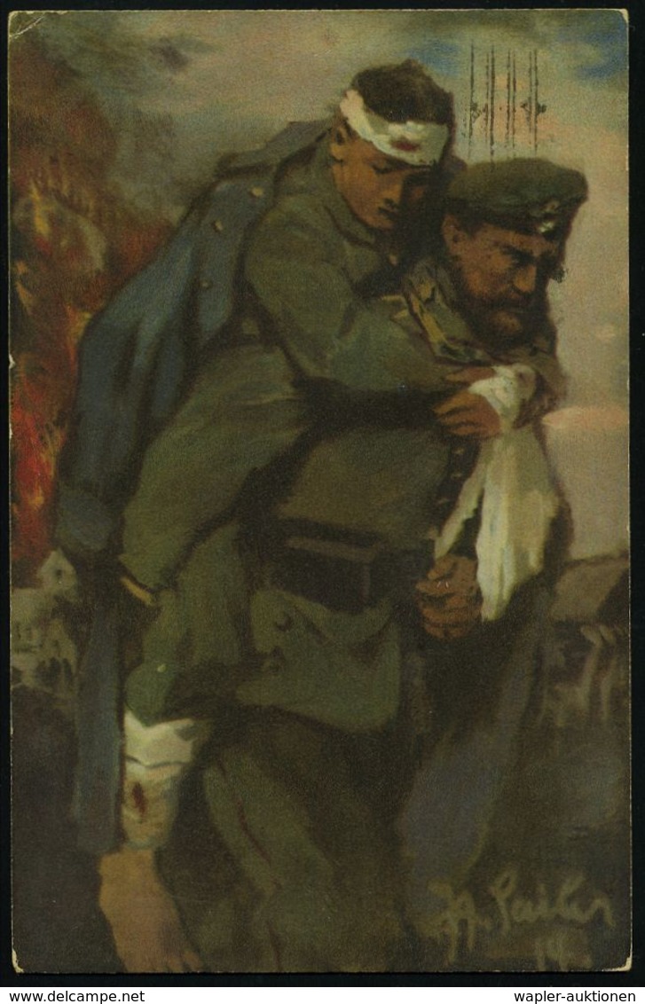 ROTES KREUZ  / DRK / IRK / ROTER HALBMOND : BERLIN O/ *17* 1918 (30.12.) MaStrichSt. Auf Color-Rotkreuz-Spenden-Künstler - Croce Rossa