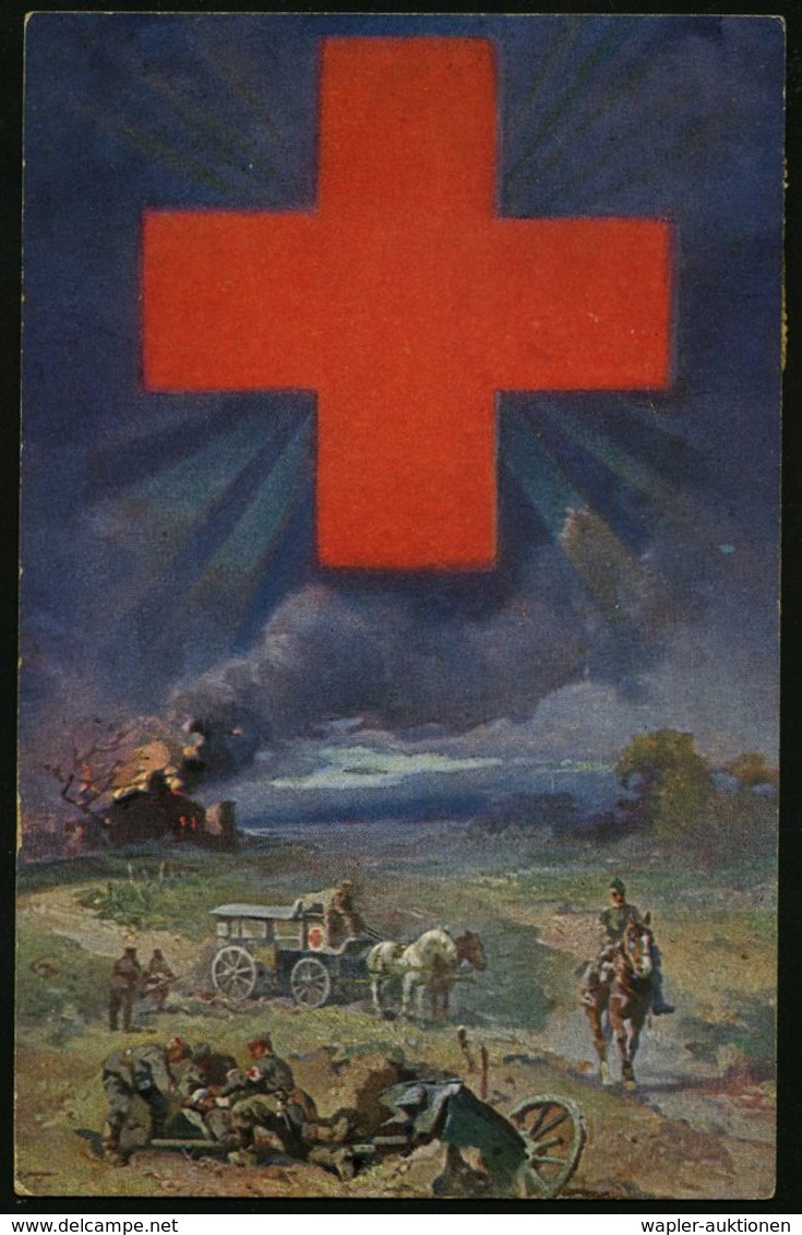 ROTES KREUZ  / DRK / IRK / ROTER HALBMOND : MUENCHEN 19 1916 (9.2.) Bayer. 2K Auf Rotkreuz-Color-Spenden-Künstler-Ak.: B - Croix-Rouge