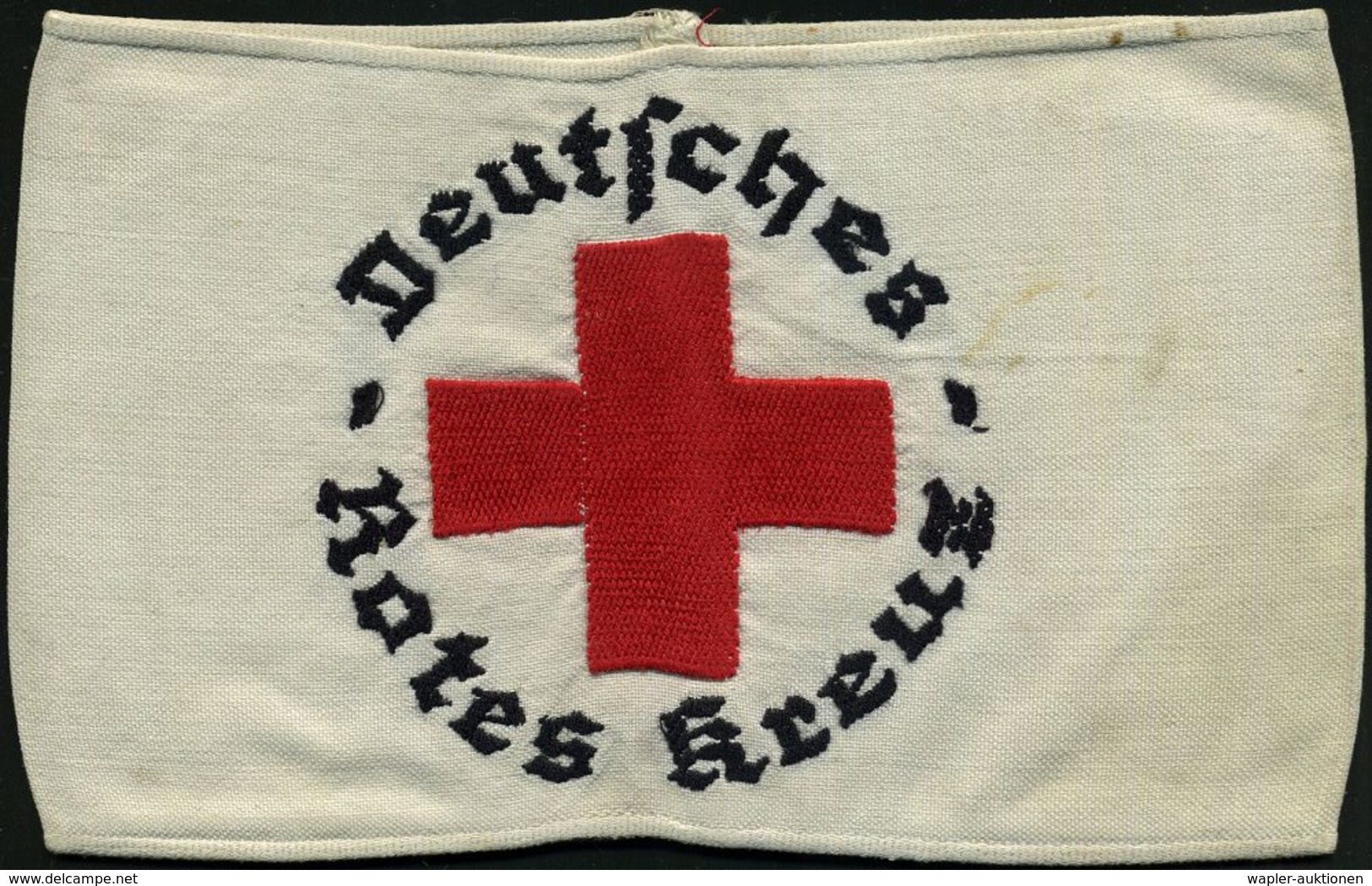 ROTES KREUZ  / DRK / IRK / ROTER HALBMOND : DEUTSCHES REICH 1914 (ca.) Originale Stoff-Armbinde: Deutsches Rotes Kreuz F - Croix-Rouge