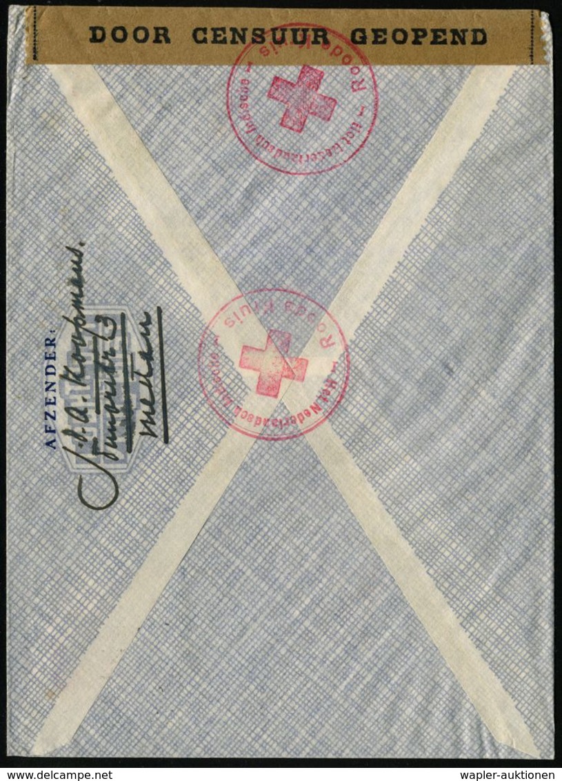 ROTES KREUZ  / DRK / IRK / ROTER HALBMOND : NIEDERL.INDIEN 1940 (6.10.) 1K-Gitter: MEDAN Auf Rotkreuz-Vordr.-Bf.: NED.-I - Croix-Rouge