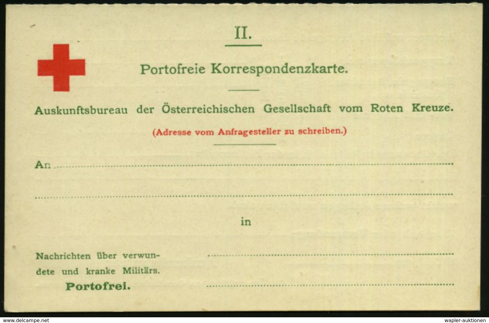 KGF-POST I.WELTKRIEG (1914-18) : ÖSTERREICH 1914 5 H. Sonder-P KFJ-Jubil., Grün: Auskunftsbureau Der Österr. Gesellschaf - Croce Rossa