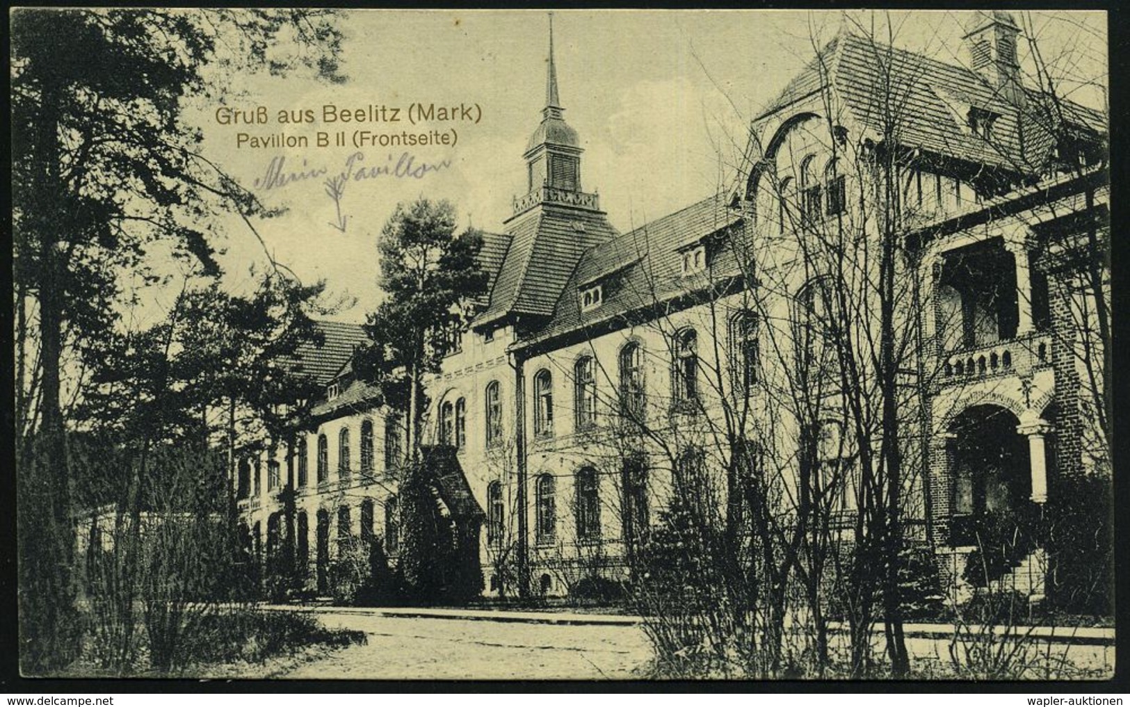 MILITÄR-MEDIZIN / SANITÄTSDIENSTE : BEELITZ (MARK) -/  H E I L S T Ä T T E 1915 (17.9.) 1K-Gitter = Hauspostamt (berühmt - Médecine