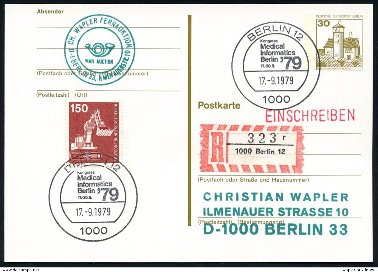 MEDIZINISCHE AUSSTELLUNGEN & KONGRESSE : 1000 BERLIN 12/ Kongress/ Medical/ Informatics/ '79 1979 (17.9.) SSt = Kongreß  - Medicine