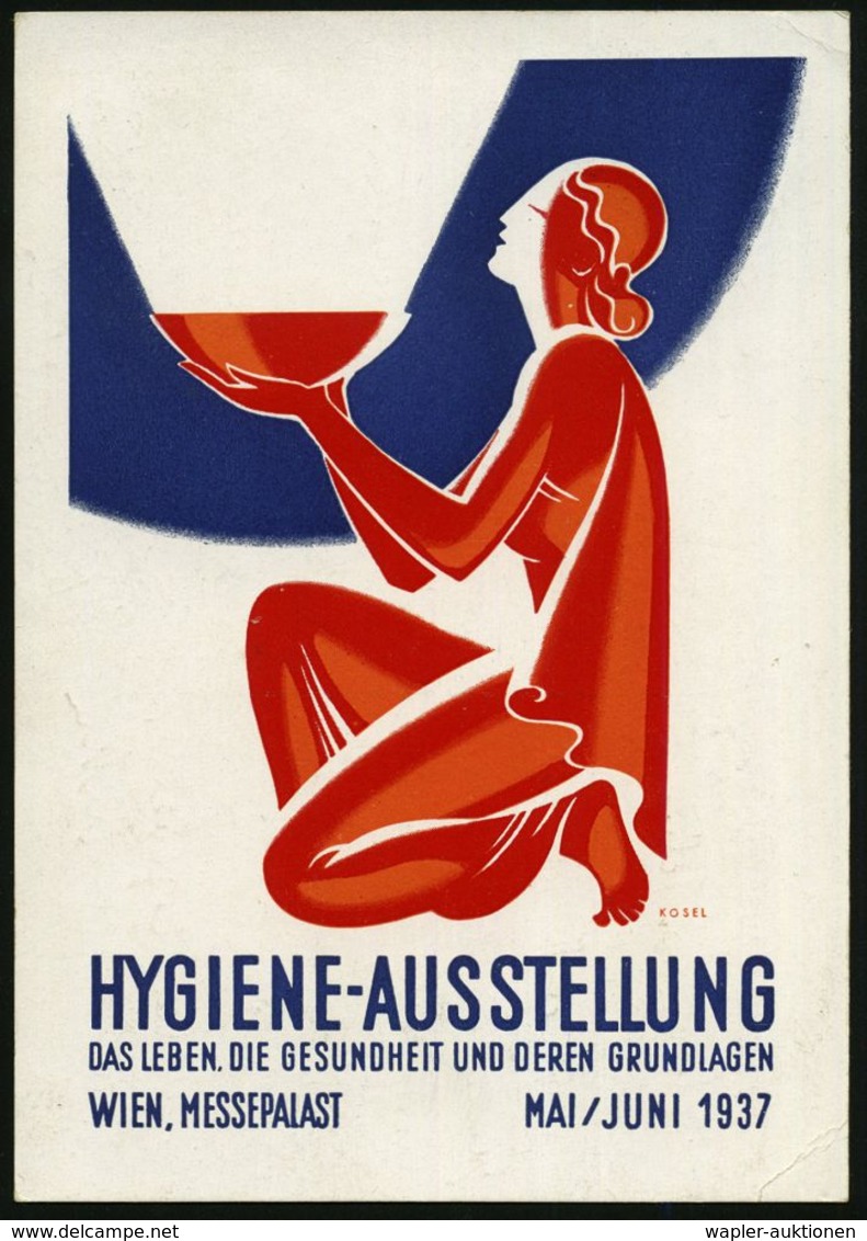 MEDIZINISCHE AUSSTELLUNGEN & KONGRESSE : ÖSTERREICH 1937 (2.7.) SSt.: HYGIENE-AUSSTELLUNG WIEN = Schlange (u. Schale) Au - Médecine