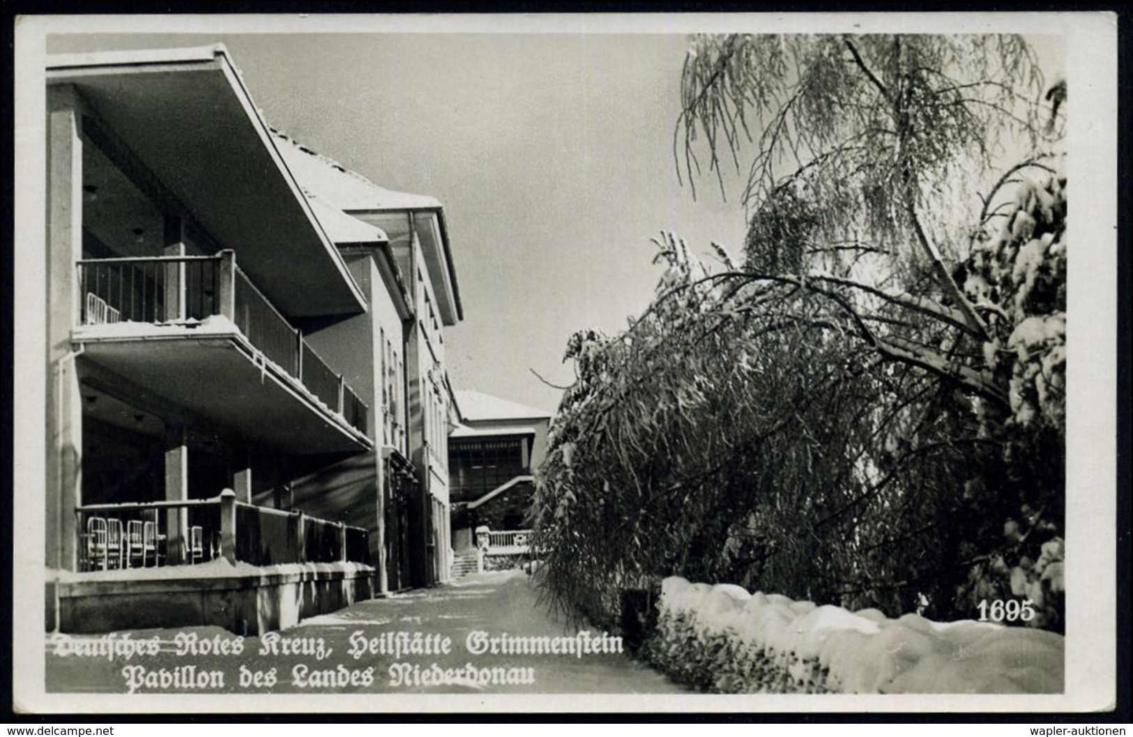 KRANKENHAUS / HOSPITAL : Grimmenstein Heilstätte 1939 (19.5.) S/w.-Foto-Ak.: Deutsches Rotes Kreuz, Heilstätte Grimmenst - Médecine