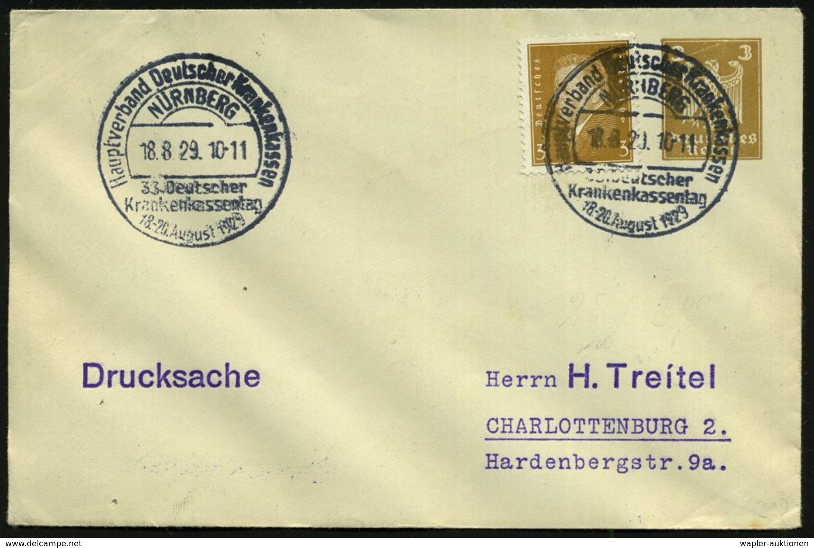 KRANKENKASSE / KRANKEN-VERSICHERUNG : NÜRNBERG/ Hauptverband Deutscher Krankenkassen/ 33.Deutscher/ Krankenkassentag 192 - Médecine