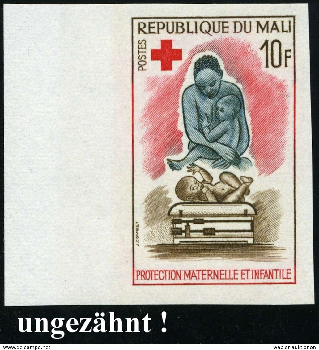 PÄDIATRIE / GYNÄKOLOGIE : MALI 1965 10 F. Rotes Kreuz, Kinder- U. Mutterschutz,  U N G E Z.  Randstück , Postfr., Selten - Disease