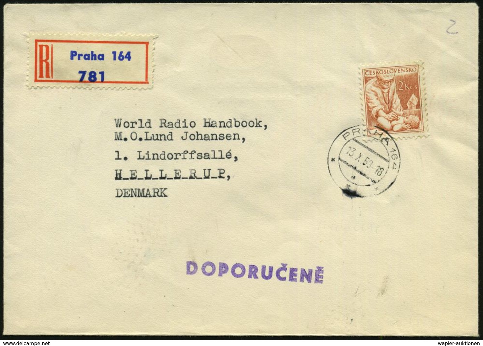 PÄDIATRIE / GYNÄKOLOGIE : TSCHECHOSLOWAKEI 1959 (13.10.) 2 Kcs. "Kinderarzt, Baby", EF + RZ: Praha 164 , Klar Gest. Ausl - Maladies