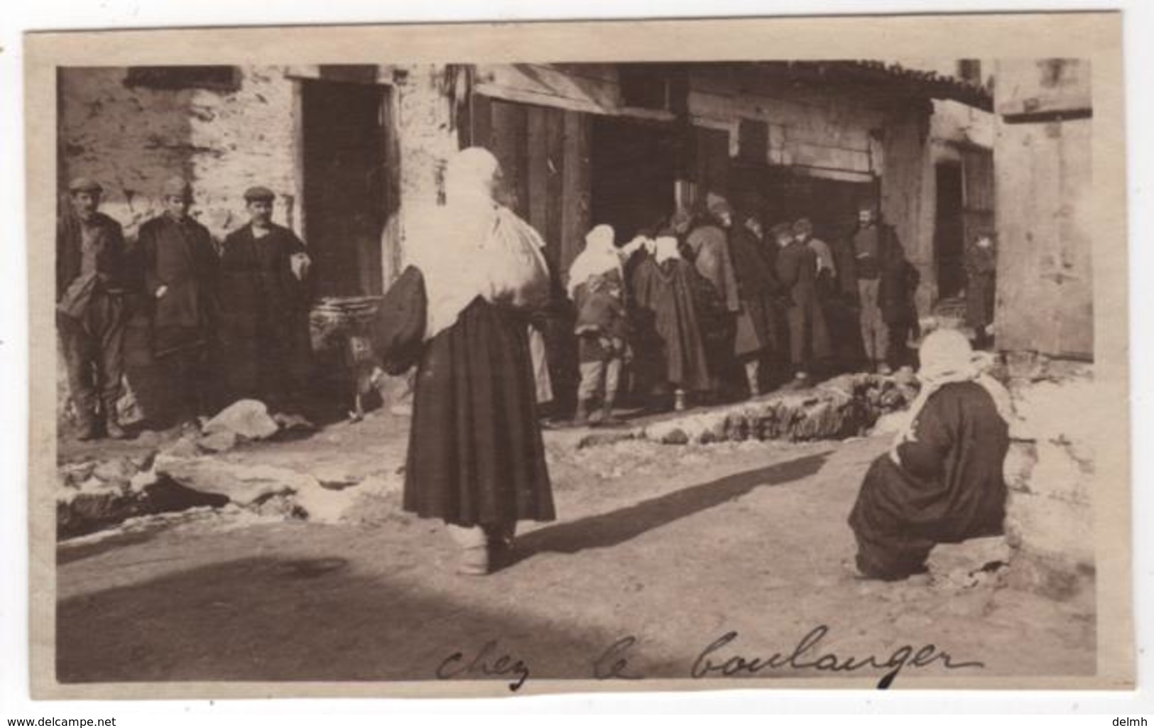 Photo Originale Guerre D'Orient GREECE GRECE FLORINA Queue Boulangerie - Guerre, Militaire