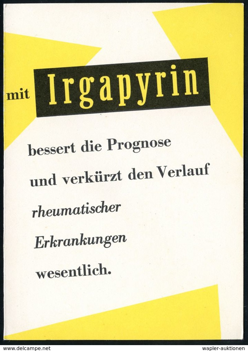 RHEUMATISMUS : (14b) BIBERACH (RISS)/ Geigy 1953 (1.7.) AFS Auf (halber) Reklame-Kt.: Igrapyrin Gegen Rheumatismus.. , I - Maladies