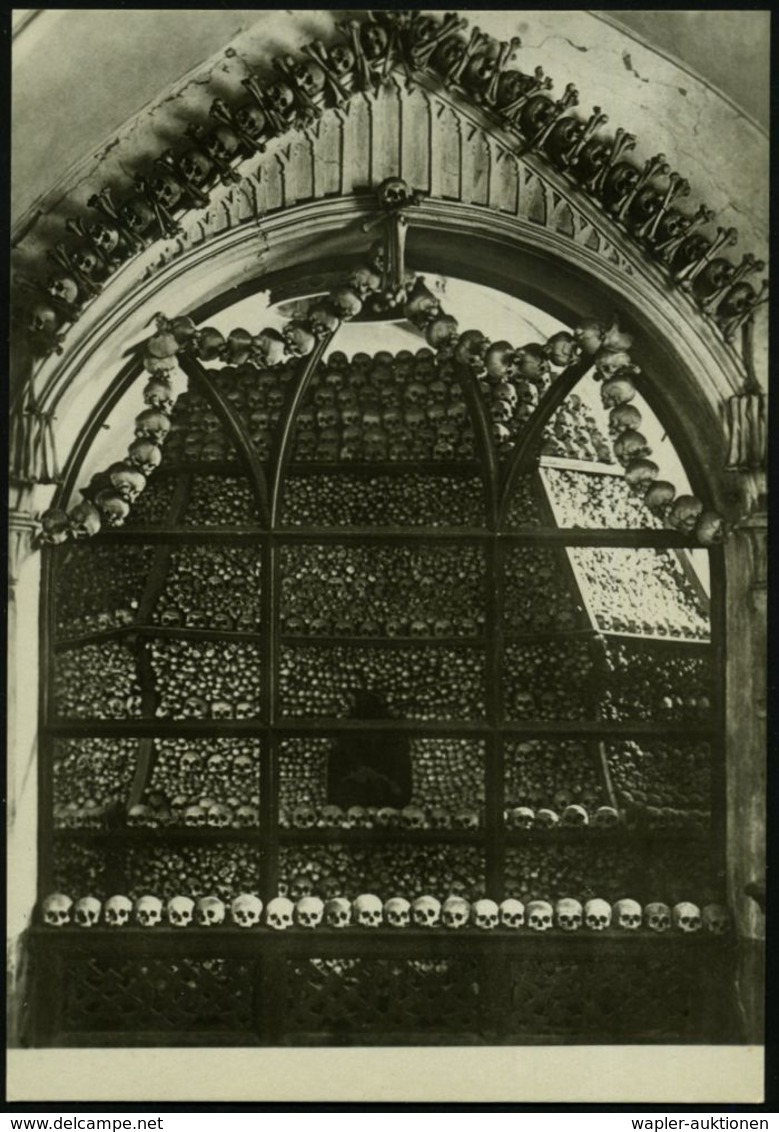 STERBEN / TOD : TSCHECHOSLOWAKEI 1952 1,50 Kc. BiP Gottwald, Braun: Sedlec (Sedlitz) Ossarium (Beinhaus) Mit Schädel- U. - Medicine