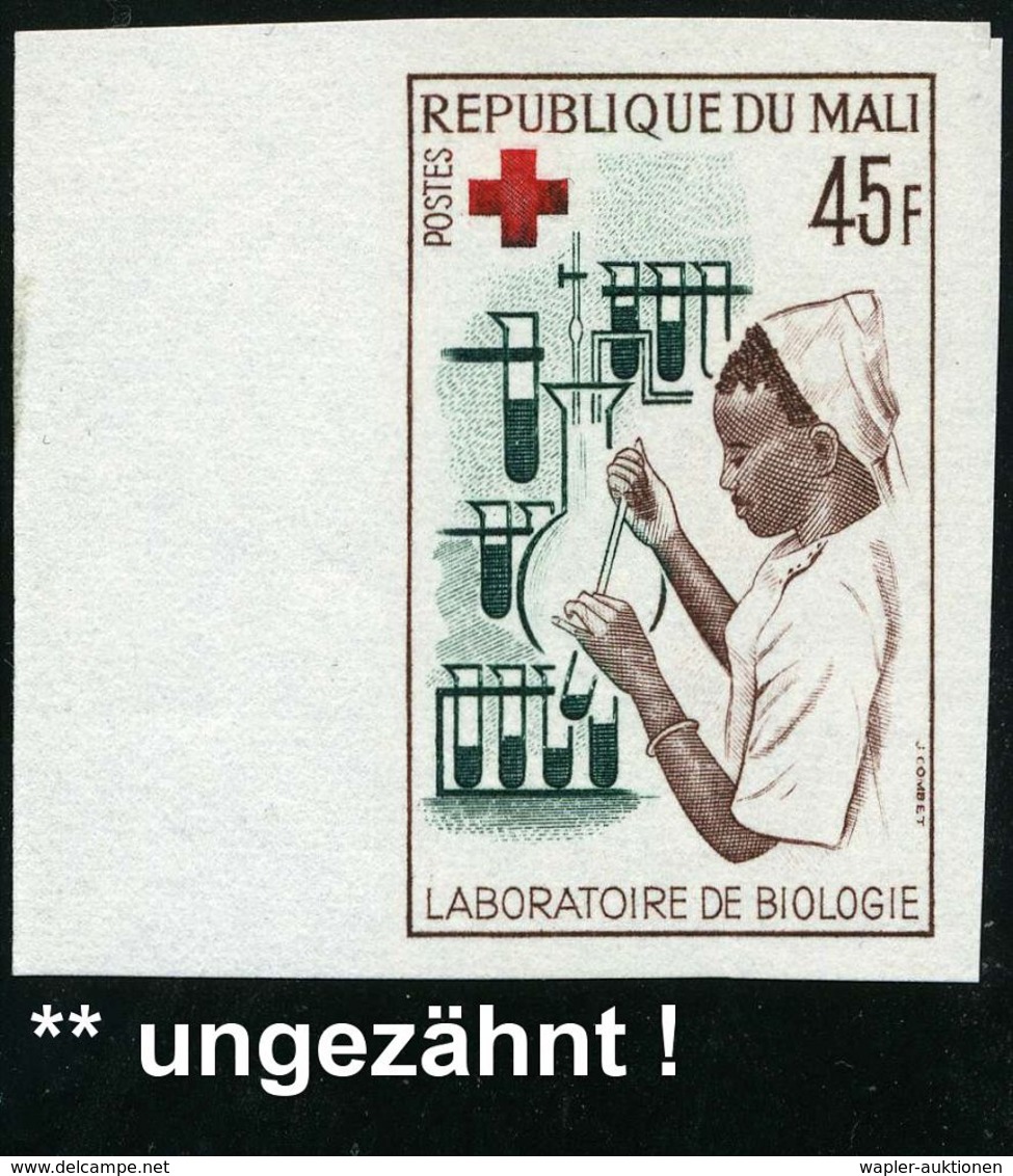 BLUT / HÄMATOLOGIE / BLUTSPENDEN : MALI 1965 45 F. "Bio-Labor" ,  U N G E Z.  Randstück = Rotkreuz - B L U T - Labor , P - Malattie