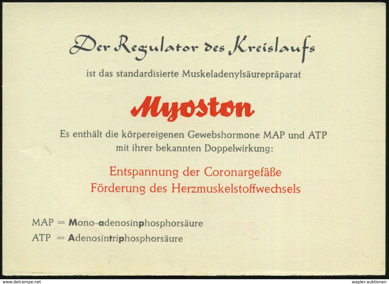 HERZ/ KREISLAUF / KARDIOLOGIE : BERLIN-TEMPELHOF/ 1/ Jntestinol.. 1953 (16.11.) AFS (Logo: Hahn Auf Waage) Color-Reklame - Disease