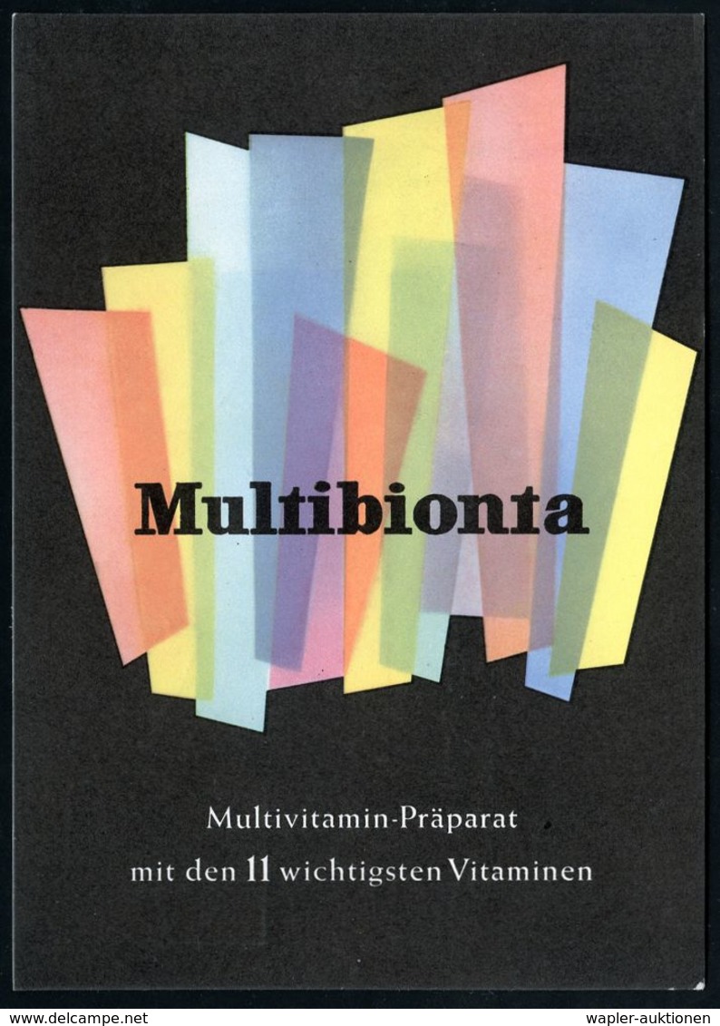 PHARMAZIE / MEDIKAMENTE : (16) DARMSTADT 2/ E Merck 1953 (15.6.) AFS Auf Color-Reklame-Kt.: Multibionta.. Vitamin-Präpar - Pharmazie