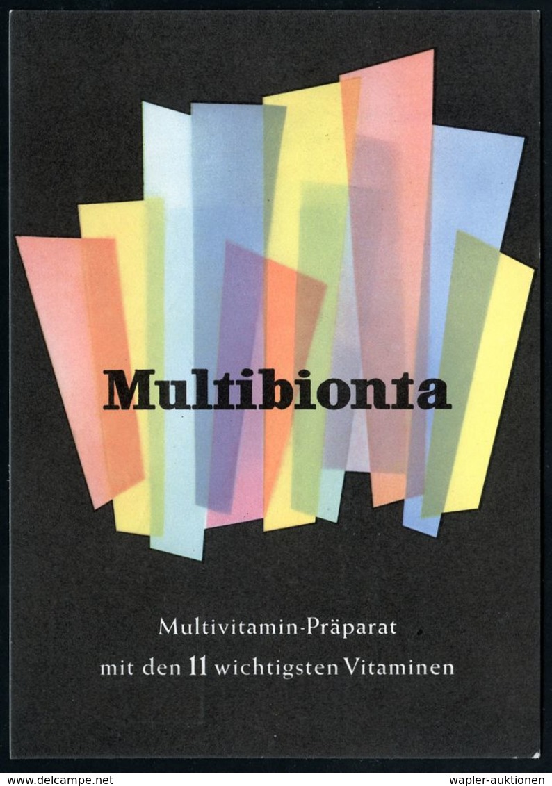 PHARMAZIE / MEDIKAMENTE : (16) DARMSTADT 2/ E Merck 1953 (15.6.) AFS Auf Color-Reklame-Kt.: Multibionta.. Vitamin-Präpar - Pharmacie