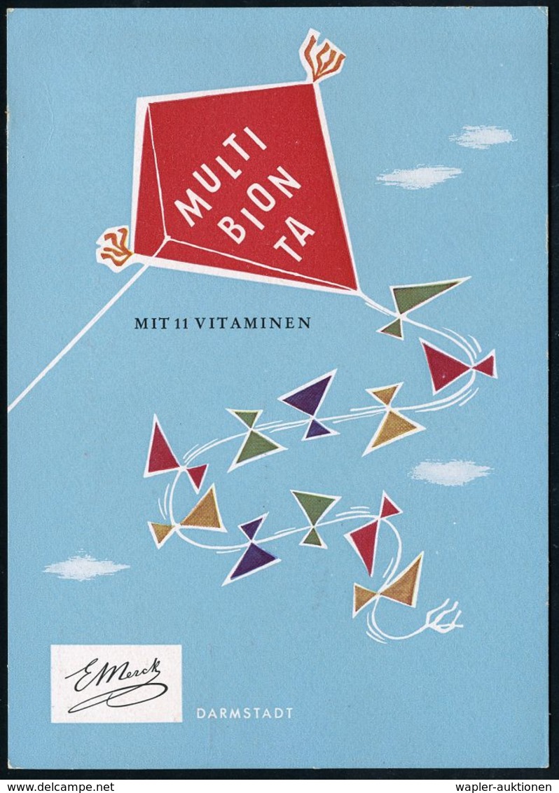 PHARMAZIE / MEDIKAMENTE : (16) DARMSTADT 2/ E Merck 1953 (29.9.) AFS Auf Color-Künstler-Reklame-Kt.: MULTIBIONTA.. (Kind - Pharmacy