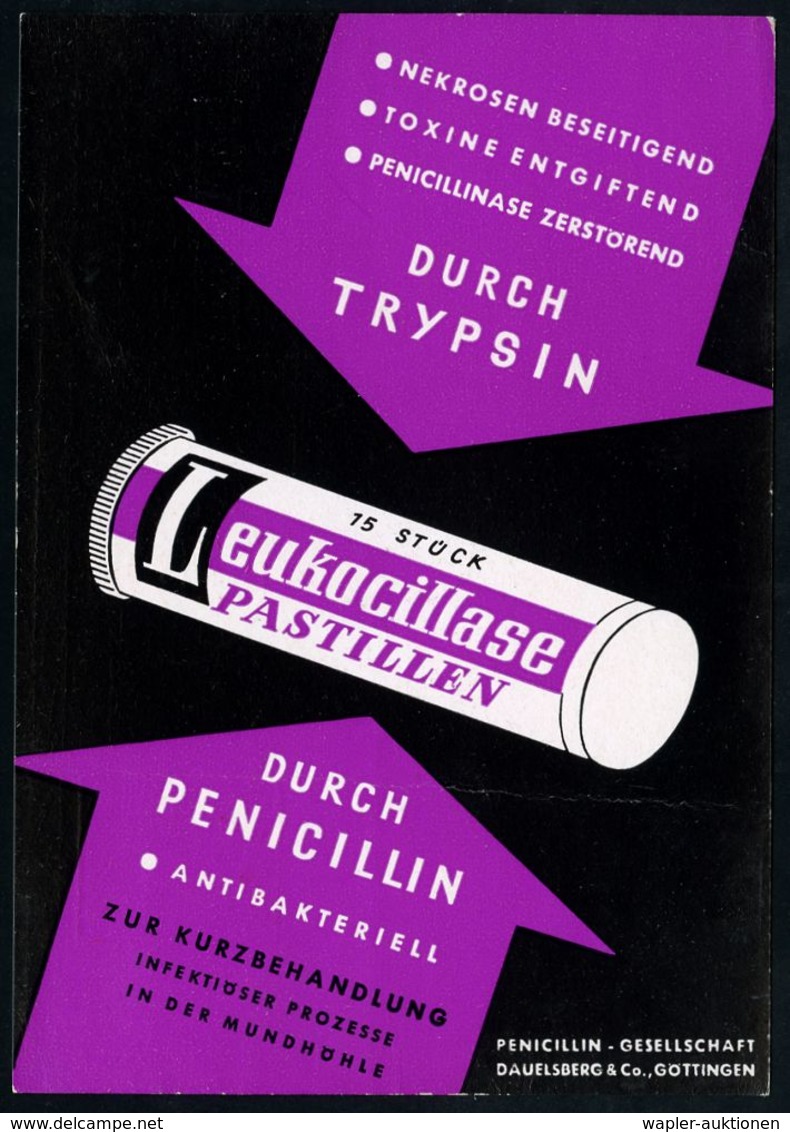 PHARMAZIE / MEDIKAMENTE : (20b) GÖTTINGEN 2/ O/ DEUTSCHE/ BUNDESPOST 1953 (1.12.) PFS O4 Pf. Posthorn Auf Zweifarbiger R - Pharmacie