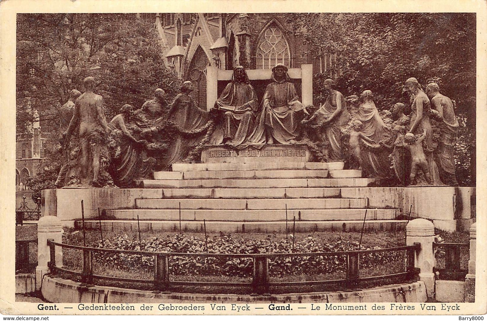 Gent Gand Gedenkteken Der Gebroeders Van Eyck  Le Monument Des Freres Van Eyck    Legerpost   Barry 3492 - Gent