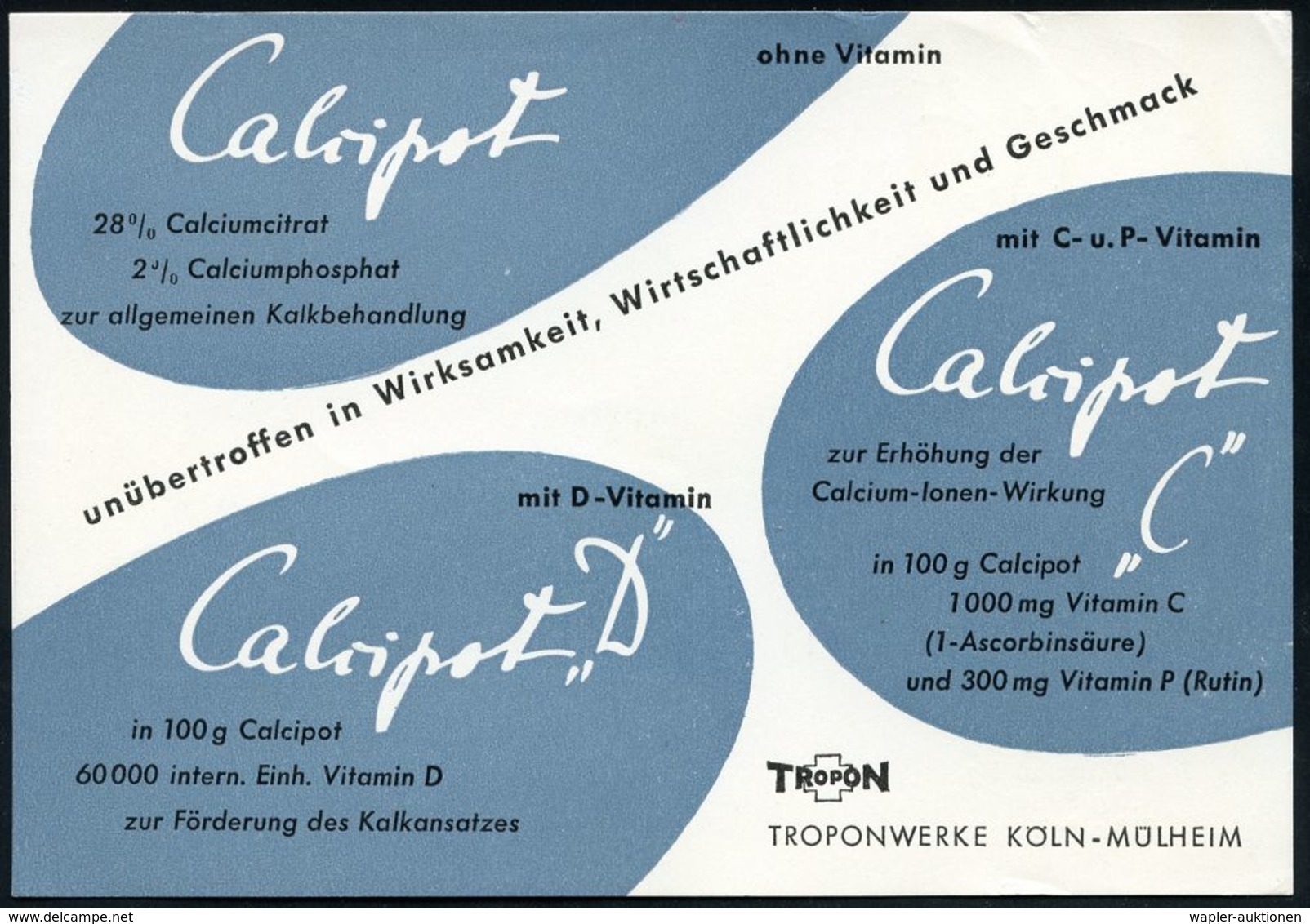 PHARMAZIE / MEDIKAMENTE : KÖLN-MÜLHEIM 1/ TROPON 1953 (31.8.) AFS (Firmen-Logo: Rotes Kreuz) Auf Zweifarbiger Reklame-Kt - Pharmacie