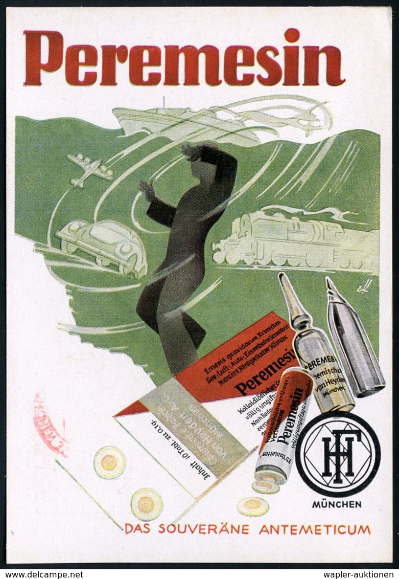PHARMAZIE / MEDIKAMENTE : (13b) MÜNCHEN 34/ CHEMISCHE FABRIK/ Von Heyden/ AG.. 1953 (12.8.) AFS Auf Color-Künstler-Rekla - Pharmacie